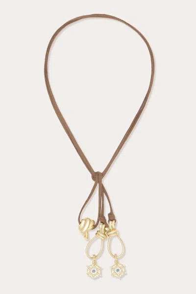 Ramy Brook Elle Suede Tie Necklace In Gold