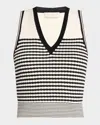 RAMY BROOK ELLE TEXTURED STRIPE SLEEVELESS TOP