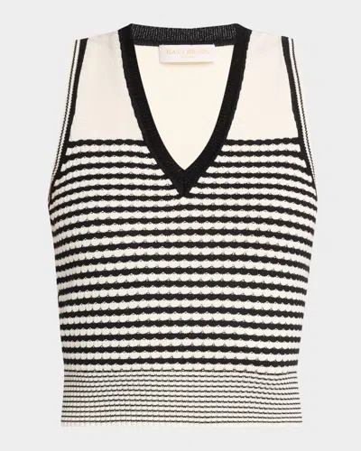 RAMY BROOK ELLE TEXTURED STRIPE SLEEVELESS TOP