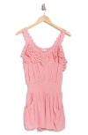 Ramy Brook Ellen Ruffle Romper In Pink Tulip