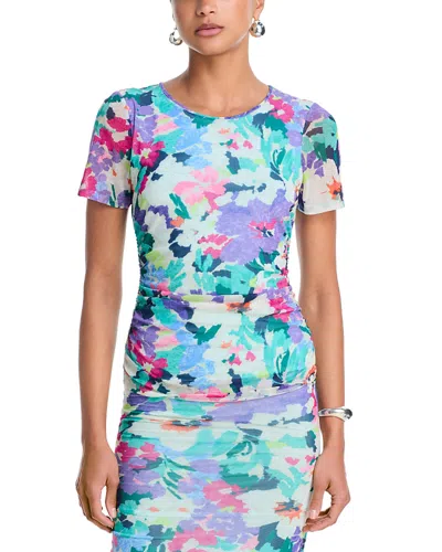 Ramy Brook Ellie Mesh Top In Blue