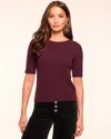 Ramy Brook Elliot Cashmere T-shirt In Burgundy