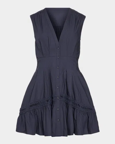 Ramy Brook Eloisa Button-front Mini Dress In Blue