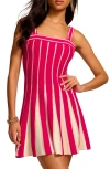 Ramy Brook Eloise Sleeveless Knit Mini Dress In Pink Petunia Stripe