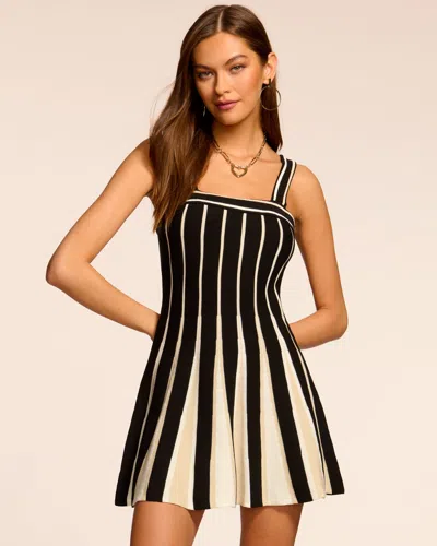 Ramy Brook Eloise Sleeveless Knit Mini Dress In Black Stripe