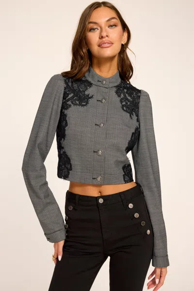 Ramy Brook Elsa Printed Lace Jacket In Black Combo