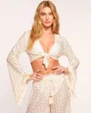 Ramy Brook Elvira Coverup Crop Top In White Zigzag