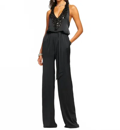Ramy Brook Embellished Maya Plunging Jumpsuit In Black