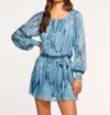 RAMY BROOK EMBERLY DRESS IN CALYPSO BLUE LUREX SWIRL