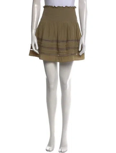 Pre-owned Ramy Brook Embroidered Accent Mini Skirt In Green