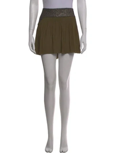 Pre-owned Ramy Brook Embroidered Accent Mini Skirt In Green