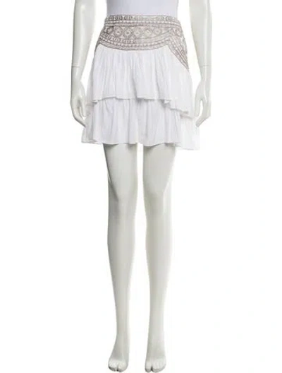 Pre-owned Ramy Brook Embroidered Accent Mini Skirt W/ Tags In White