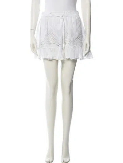 Pre-owned Ramy Brook Embroidered Accent Mini Skirt In White
