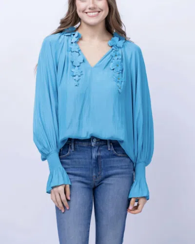 Ramy Brook Emelia Top In Calypso Blue In Multi
