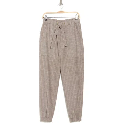 Ramy Brook Emerald Pinstripe Joggers In Sandstone Cotton Stripe