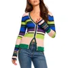 Ramy Brook Emma Stripe Merino Wool Cardigan In Multi