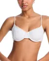 Ramy Brook Emmeline Bikini Top In White W/ Cream Crochet