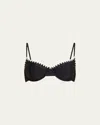 Ramy Brook Emmeline Crochet-trim Bikini Top In Black With White Crochet Trim