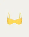 Ramy Brook Emmeline Underwire Bikini Top In Lemon Drop/white Crochet