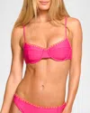 Ramy Brook Emmeline Bikini Top In Perfect Pink Worange Crochet