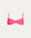 Ramy Brook Emmeline Crochet-trim Bikini Top In Perfect Pink Worange Crochet