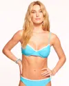 Ramy Brook Emmeline Bikini Top Poolside W White Crochet Trim L In Poolside