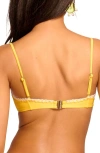 Ramy Brook Emmeline Underwire Bikini Top In Lemon Drop/white Crochet