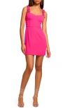 Ramy Brook Ensley Floral Embellished Crepe Mini Dress In Hot Pink Crepe