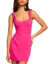 Ramy Brook Ensley Floral Embellished Crepe Mini Dress In Hot Pink