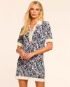 Ramy Brook Erin Knit Short Sleeve Mini Dress In Navy Boucle
