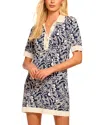 Ramy Brook Erin Knit Short Sleeve Mini Dress In Navy Boucle