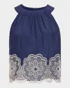 RAMY BROOK ESTELLA CROCHET-TRIM BLOUSE