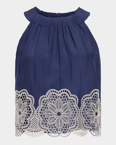 RAMY BROOK ESTELLA CROCHET-TRIM BLOUSE