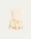Ramy Brook Estrella Strapless Mini Dress In Neutral