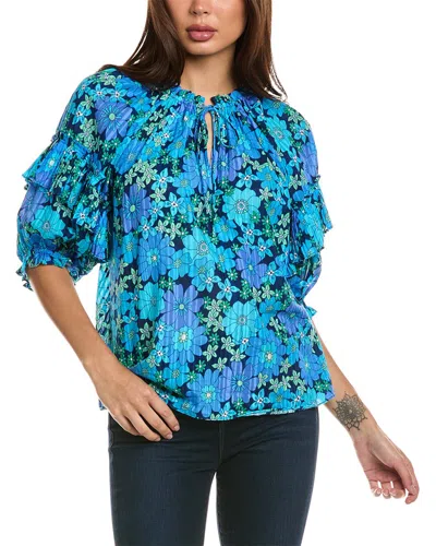 Ramy Brook Eugenia Printed Top In Blue