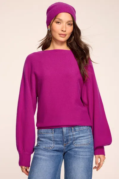 Ramy Brook Eva Boatneck Sweater In Raspberry