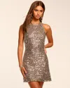 Ramy Brook Eva Sequin Halter Mini Dress In Silver