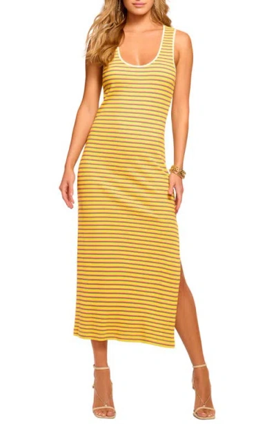 Ramy Brook Everest Stripe Knit Dress In Lemon Stripe