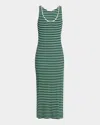 Ramy Brook Everest Stripe Scoop-neck Midi Dress In Spring Navy Stripe Combo
