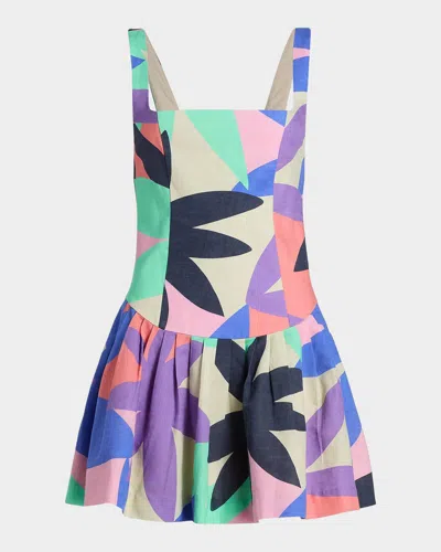 Ramy Brook Everleigh Kaleidoscope Linen-cotton Mini Dress In Palm Linen