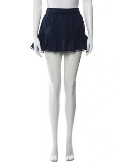 Pre-owned Ramy Brook Eyelet Trim Mini Skirt In Blue