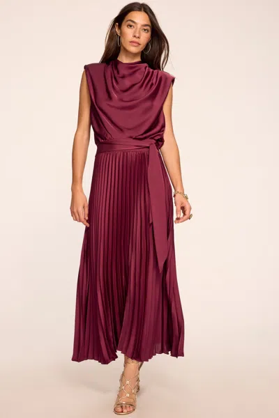 Ramy Brook Farah Draped Maxi Dress In Cranberry