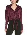 Ramy Brook Farrah Silk-blend Blouse In Burgundy
