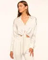Ramy Brook Farrah Silk Tie-front Blouse In Ivory