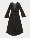 Ramy Brook Fatima Metallic Knit Coverup In Black