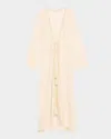 Ramy Brook Fatima Metallic Knit Coverup In White/gold Zig Zag