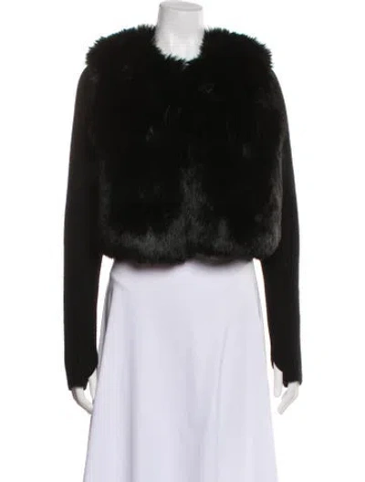 Pre-owned Ramy Brook Faux Fur Faux Fur Jacket In Black