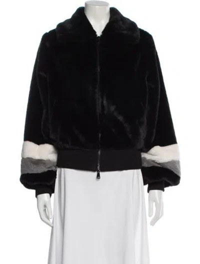 Pre-owned Ramy Brook Faux Fur Faux Fur Jacket In Black