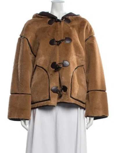 Pre-owned Ramy Brook Faux Fur Faux Fur Jacket In Brown