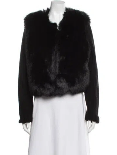 Pre-owned Ramy Brook Faux Fur Faux Fur Jacket In Gray